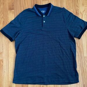 Untuckit Mens Short Sleeve‎ Blue Polo Aiden Shirt Size L B20